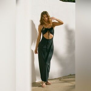 W Sz 8 Sabo Black Charlina Maxi Dress Resort Vacay Date-night Beachy Summer